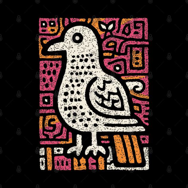 Peace Dove | Abstract Folk Art Bird by TuncGK