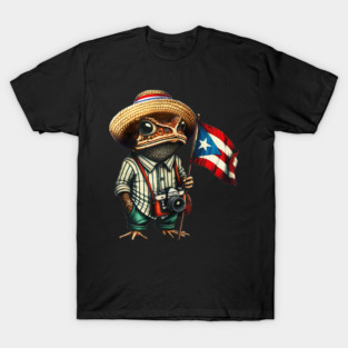 Coqui Frog Puerto Rico Puerto Rican Flag Taino Boricua T-Shirt