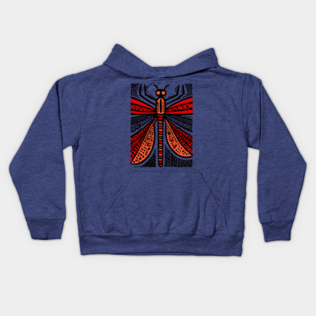 Pop Art Dragonfly | Intricate Insect Graphic Kids Hoodie by TuncGK