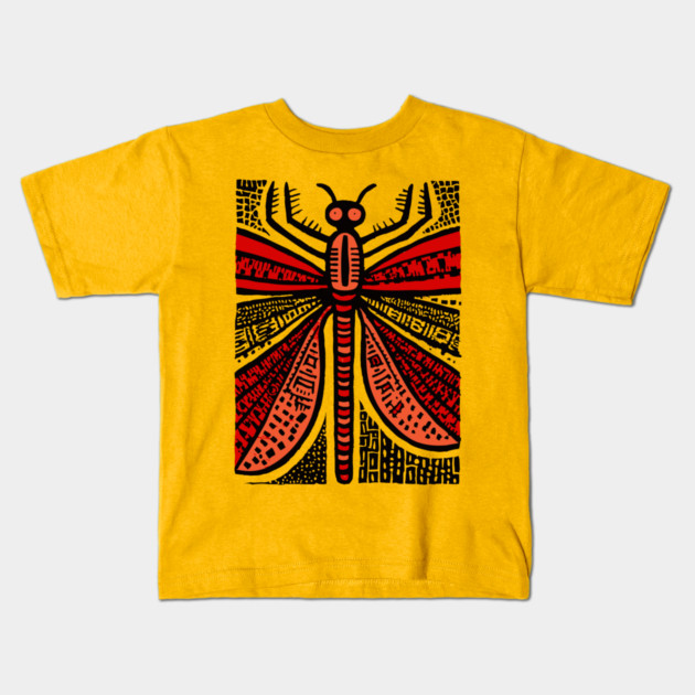 Pop Art Dragonfly | Intricate Insect Graphic Kids T-Shirt by TuncGK