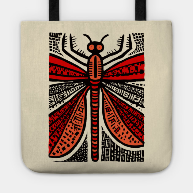 Pop Art Dragonfly | Intricate Insect Graphic Tote by TuncGK