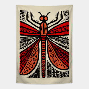 Pop Art Dragonfly | Intricate Insect Graphic Tapestry