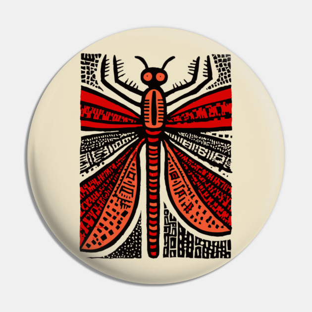 Pop Art Dragonfly | Intricate Insect Graphic Pin by TuncGK