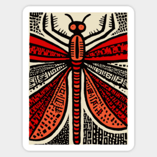 Pop Art Dragonfly | Intricate Insect Graphic Magnet