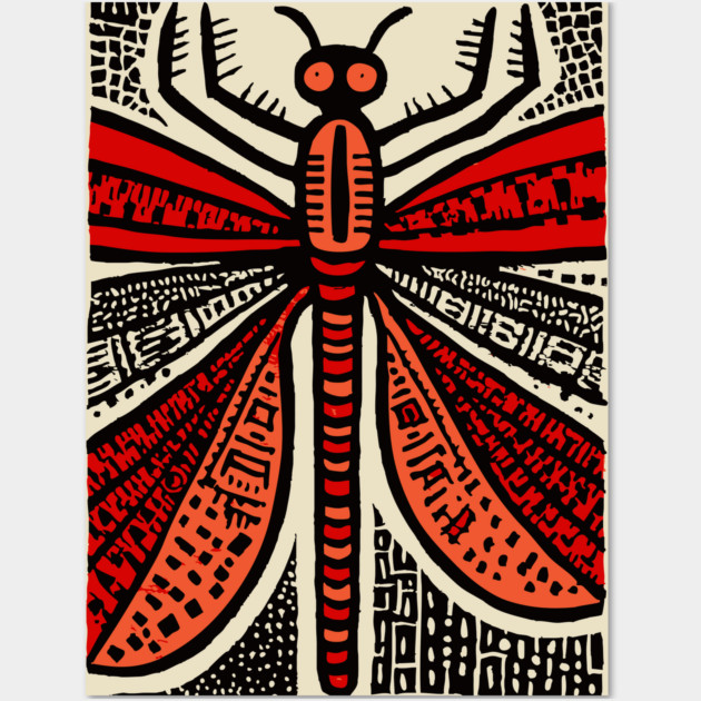 Pop Art Dragonfly | Intricate Insect Graphic Wall Art by TuncGK