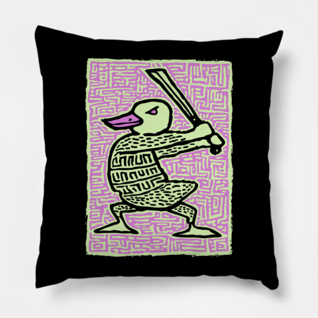 Duck Warrior | The Quacking Barbarian Pillow by TuncGK