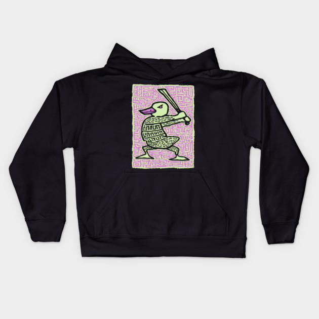 Duck Warrior | The Quacking Barbarian Kids Hoodie by TuncGK