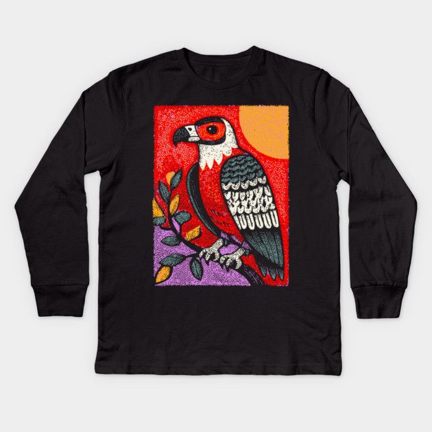Psychedelic Eagle | Vision Quest Spirit Guide Kids Long Sleeve T-Shirt by TuncGK