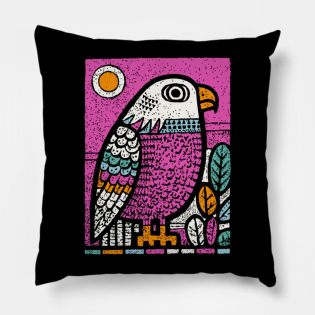 Psychedelic Eagle Totem | Vision Quest Spirit Guide Pillow by TuncGK