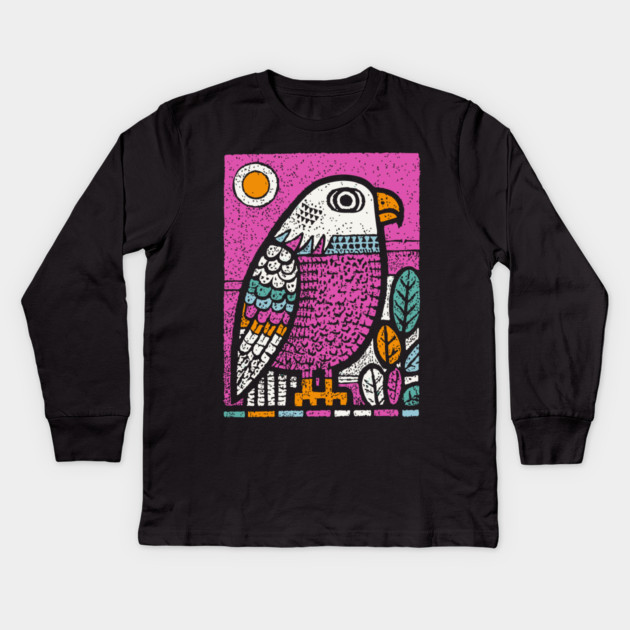 Psychedelic Eagle Totem | Vision Quest Spirit Guide Kids Long Sleeve T-Shirt by TuncGK