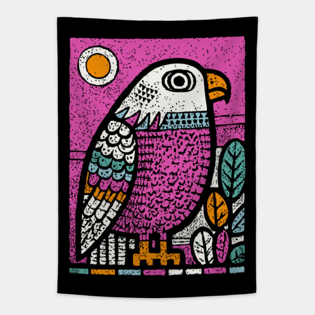 Psychedelic Eagle Totem | Vision Quest Spirit Guide Tapestry by TuncGK