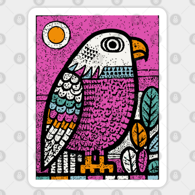 Psychedelic Eagle Totem | Vision Quest Spirit Guide Sticker by TuncGK