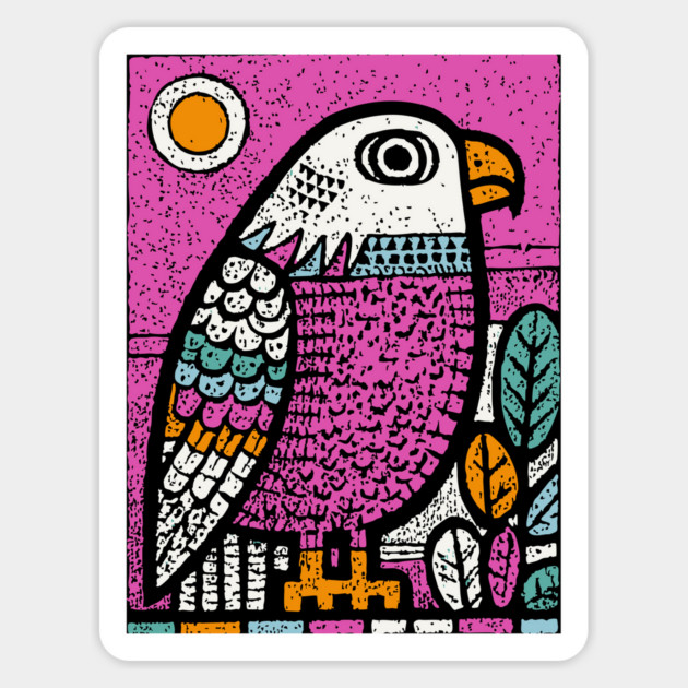 Psychedelic Eagle Totem | Vision Quest Spirit Guide Magnet by TuncGK