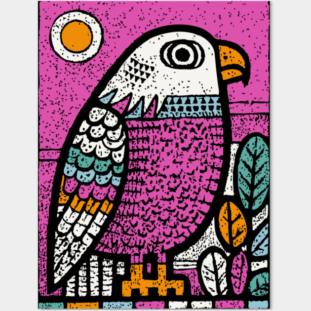 Psychedelic Eagle Totem | Vision Quest Spirit Guide Wall Art by TuncGK