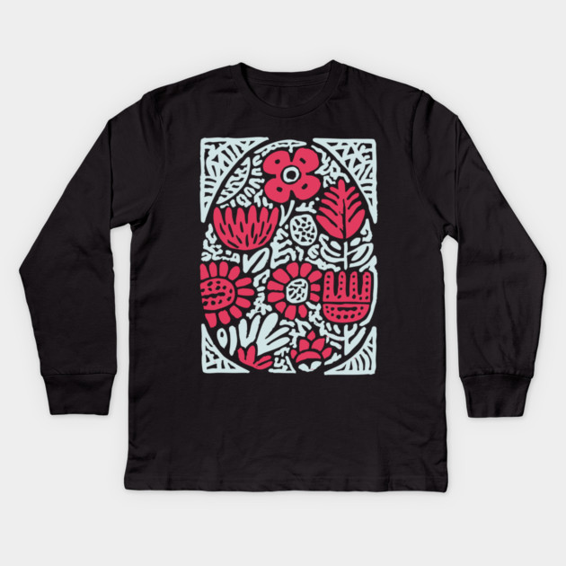 Slavic Folk Art Egg | Pysanky Inspired Design Kids Long Sleeve T-Shirt by TuncGK