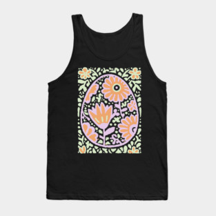 Groovy Floral Egg | Retro Spring Graphic Tank Top