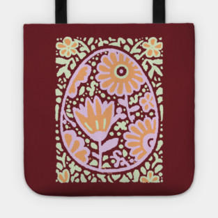 Groovy Floral Egg | Retro Spring Graphic Tote