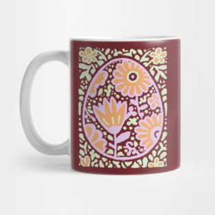Groovy Floral Egg | Retro Spring Graphic Mug