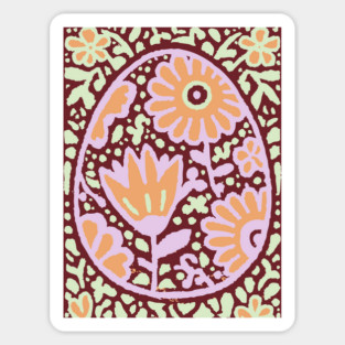 Groovy Floral Egg | Retro Spring Graphic Magnet