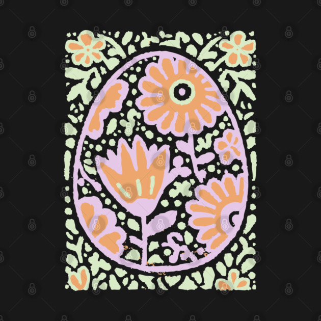 Groovy Floral Egg | Retro Spring Graphic by TuncGK