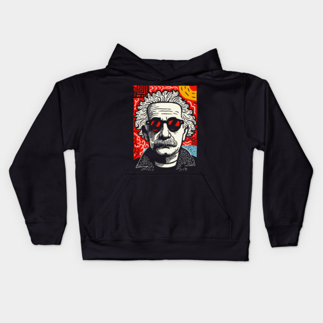 Pop Art Einstein | The Eccentric Genius Kids Hoodie by TuncGK