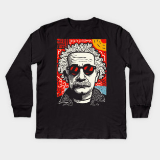 Pop Art Einstein | The Eccentric Genius Kids Long Sleeve T-Shirt