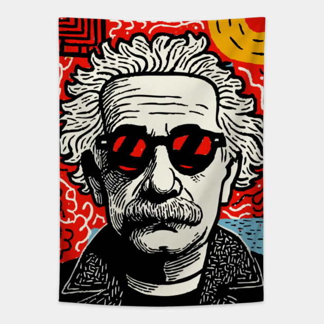 Pop Art Einstein | The Eccentric Genius Tapestry by TuncGK