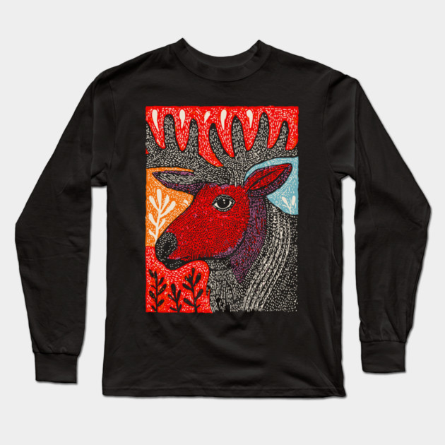 Autumn Elk | The Hart of the Forest Long Sleeve T-Shirt by TuncGK