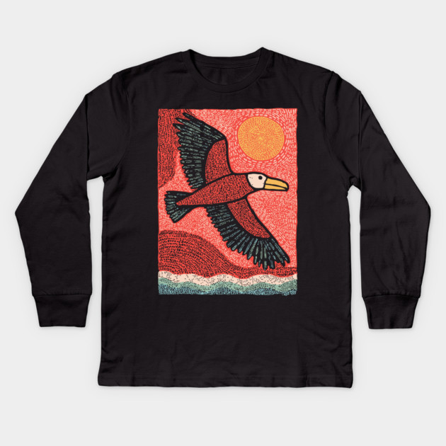 Albatross at Sea | The Mariner's Omen Kids Long Sleeve T-Shirt by TuncGK
