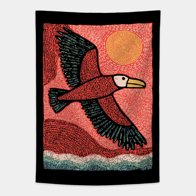 Albatross at Sea | The Mariner's Omen Tapestry by TuncGK