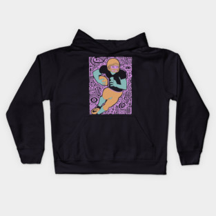 Psychedelic Football Player | Abstract Gridiron Art Kids Hoodie