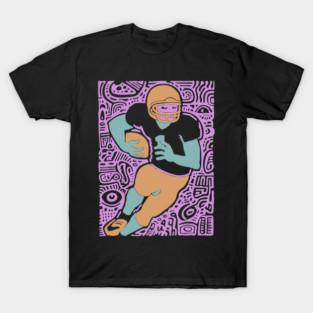Psychedelic Football Player | Abstract Gridiron Art T-Shirt