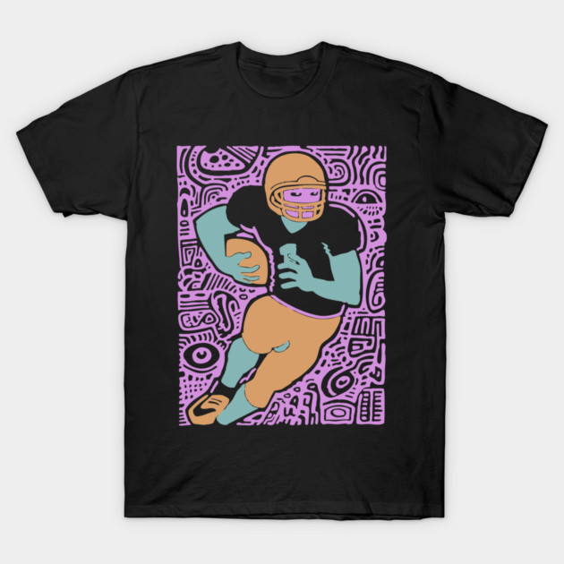 Psychedelic Football Player | Abstract Gridiron Art T-Shirt by TuncGK