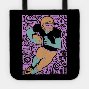 Psychedelic Football Player | Abstract Gridiron Art Tote