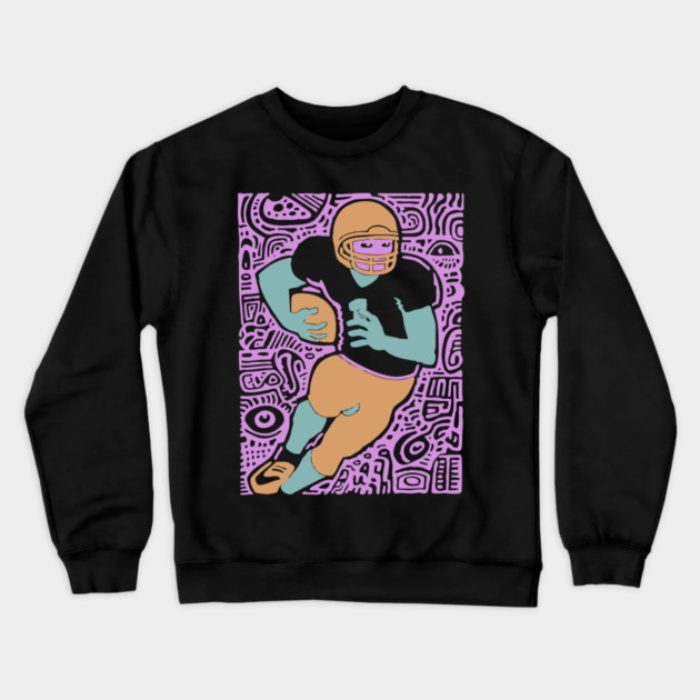 Psychedelic Football Player | Abstract Gridiron Art Crewneck Sweatshirt by TuncGK