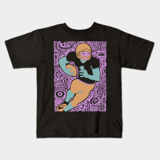 Psychedelic Football Player | Abstract Gridiron Art Kids T-Shirt