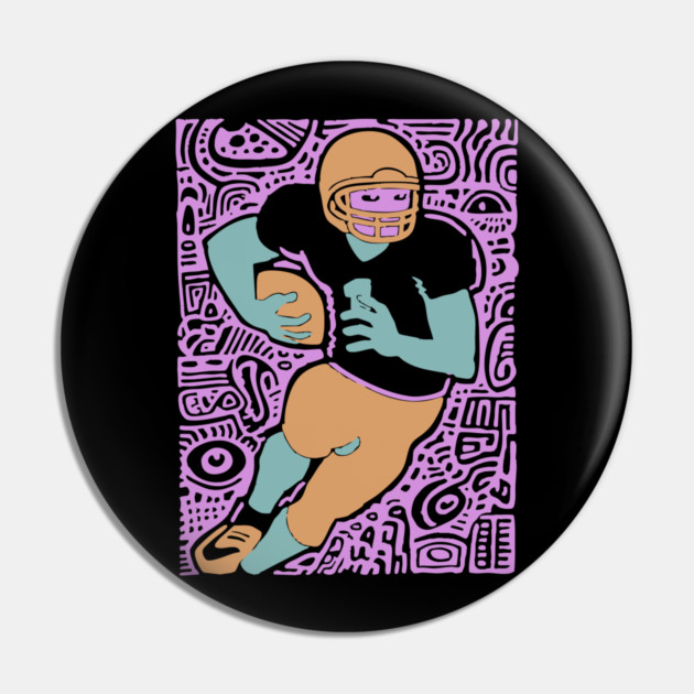 Psychedelic Football Player | Abstract Gridiron Art Pin by TuncGK