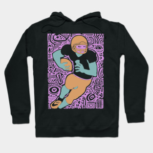 Psychedelic Football Player | Abstract Gridiron Art Hoodie