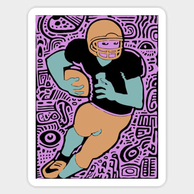 Psychedelic Football Player | Abstract Gridiron Art Magnet by TuncGK