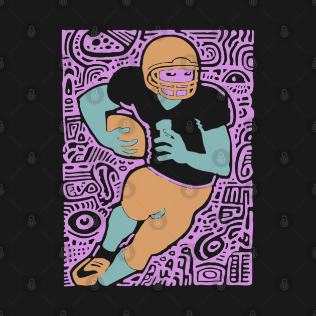 Psychedelic Football Player | Abstract Gridiron Art by TuncGK