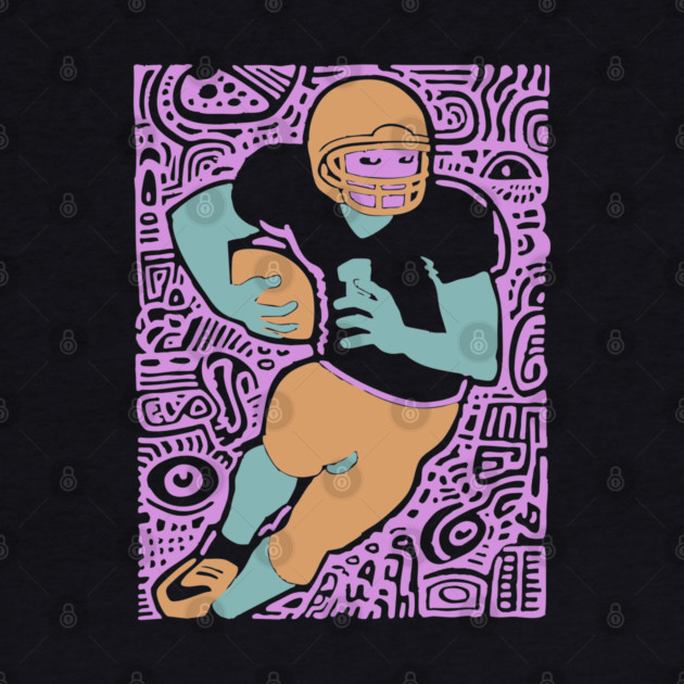 Psychedelic Football Player | Abstract Gridiron Art by TuncGK