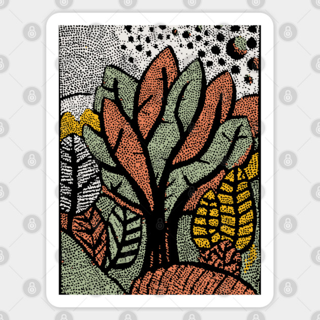 Abstract Autumn Leaves | The Changing of the Seasons Sticker by TuncGK
