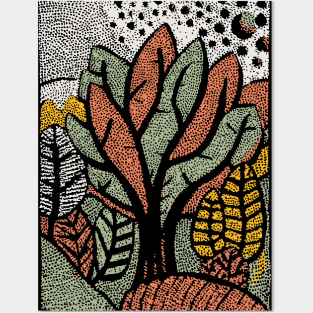 Abstract Autumn Leaves | The Changing of the Seasons Wall Art by TuncGK