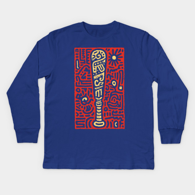 Primal Baseball Bat | The Ol' Sandlot Slugger Kids Long Sleeve T-Shirt by TuncGK