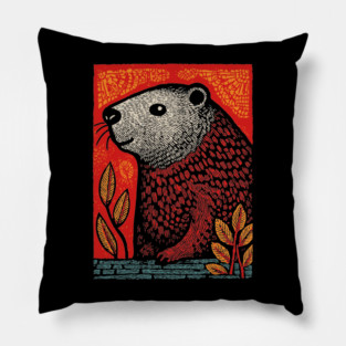 Industrious Beaver | The Woodland Engineer Pillow