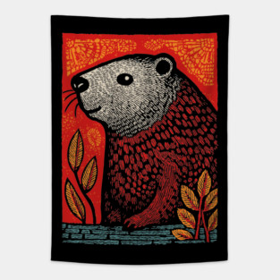 Industrious Beaver | The Woodland Engineer Tapestry
