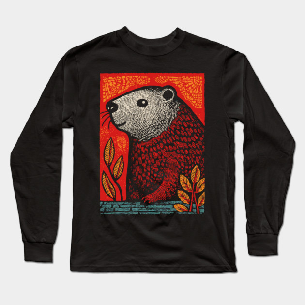 Industrious Beaver | The Woodland Engineer Long Sleeve T-Shirt by TuncGK