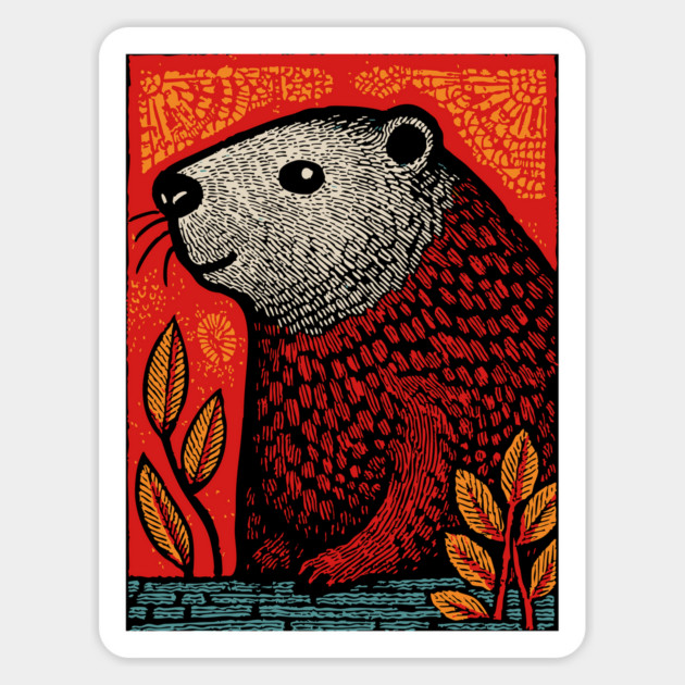 Industrious Beaver | The Woodland Engineer Magnet by TuncGK