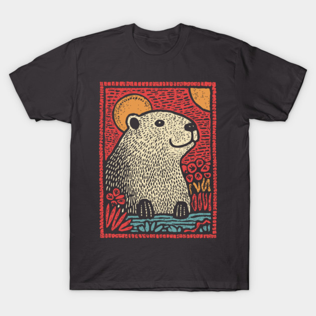 Gentle Beaver | The Cozy River Dweller T-Shirt by TuncGK