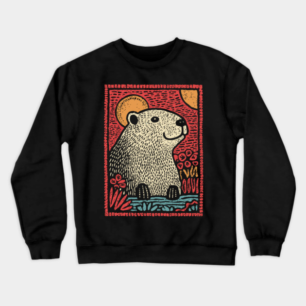 Gentle Beaver | The Cozy River Dweller Crewneck Sweatshirt by TuncGK
